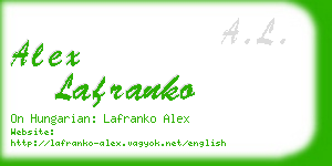 alex lafranko business card